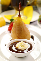 Image showing Poached Pear With Syrup