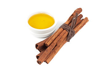 Image showing cinnamon and honey