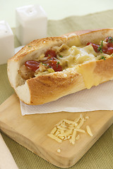 Image showing Melted Cheese Hot Dog