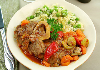 Image showing Osso Bucco And Rice