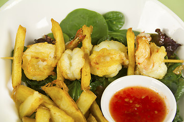 Image showing Shrimp And Fries Kabob