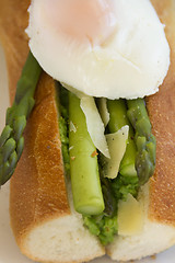 Image showing Poached Egg And Asparagus