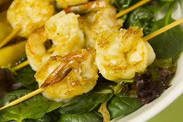 Image showing Shrimp Skewers