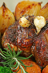 Image showing Roast Lamb And Garlic