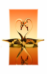 Image showing St. Valentine background with two swans in love