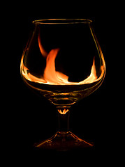 Image showing Glass with fire flames