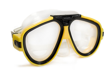 Image showing Yellow diving mask isolated