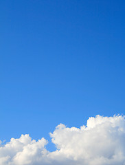 Image showing Clear blue sky with cloud