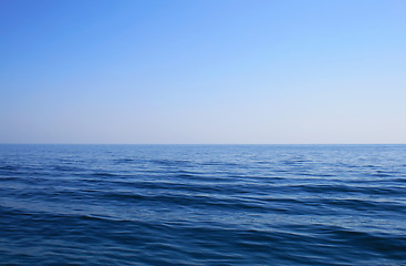 Image showing Endless sea and endless blue sky