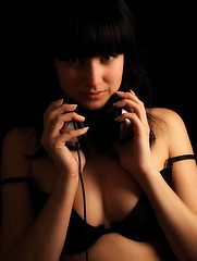 Image showing Girl with headphones