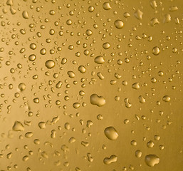 Image showing Gold drops of water