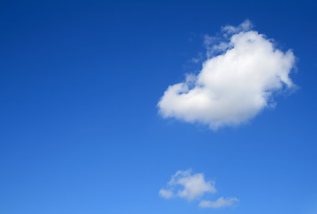 Image showing Clear blue sky with one cloud