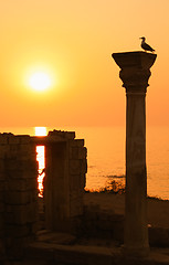 Image showing Ancient ruins during sunset