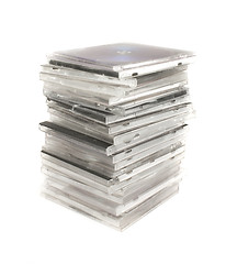 Image showing Stack of cd dvd cases isolated