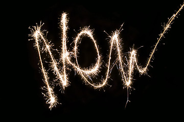 Image showing Word New made by sparkler