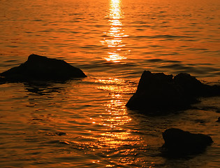 Image showing Sunset sea