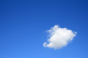 Image showing Clear blue sky with one cloud