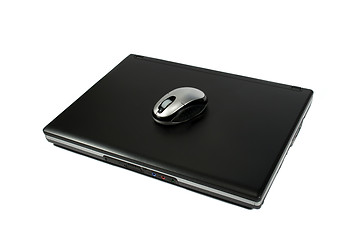Image showing Mouse on a laptop isolated