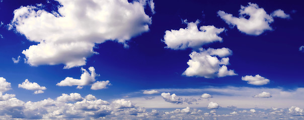 Image showing Deep blue sky big resolution panoramic photo