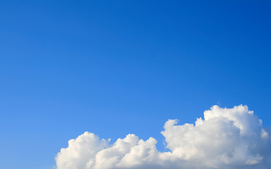 Image showing Clear blue sky with cloud