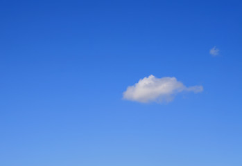 Image showing Clear blue sky with one little cloud