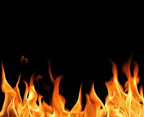 Image showing Fire flames on black background. High resolution image.