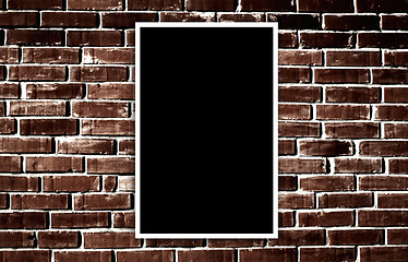 Image showing Empty photo on grunge brick wall background