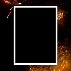 Image showing Empty photo with fireworks background