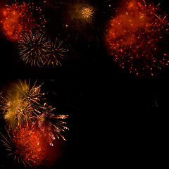 Image showing Fireworks backgroud made from several images