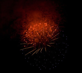 Image showing Nice huge fireworks ball