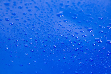 Image showing Drops on blue background