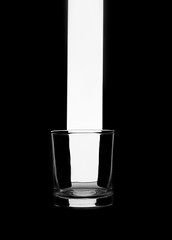 Image showing Empty glass on black. Abstract image