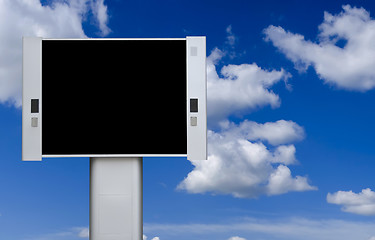 Image showing Blank billboard among blue sky