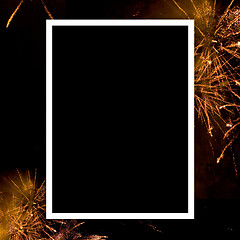 Image showing Empty photo with fireworks background