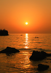 Image showing Sunset sea