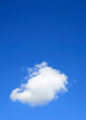 Image showing Clear blue sky with one cloud