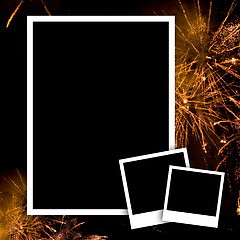 Image showing Empty photo with fireworks background