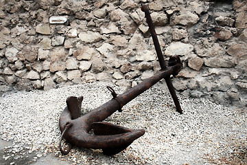 Image showing Old rusty anchor on the ground