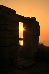 Image showing Ancient ruins during sunset