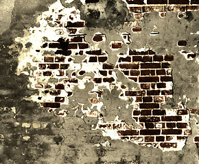 Image showing Old grunge brick wall