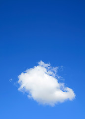 Image showing Clear blue sky with one cloud