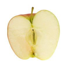 Image showing Fresh ripe apple with drops of water