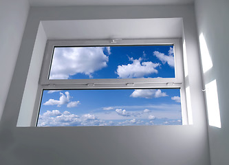 Image showing Window with blue sky