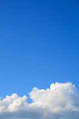 Image showing Clear blue sky with cloud