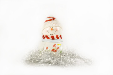 Image showing New year decoration snowmen isolated
