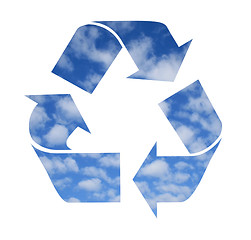 Image showing Recycle symbol made from clouds