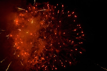 Image showing Nice huge fireworks ball