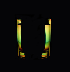 Image showing Colored glass in backlight on black background