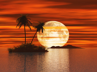 Image showing 3D Sunset island