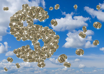 Image showing Dollar sign from dollar bubbles